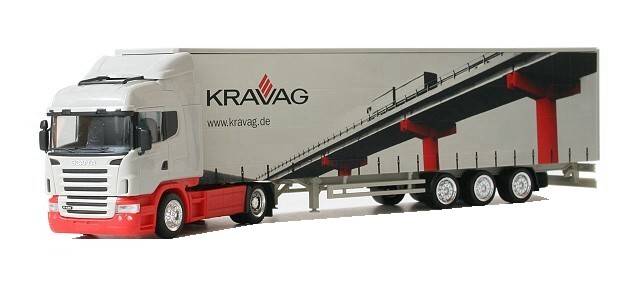 Scania R jumbo curtain canvas semi truck "Kravag"