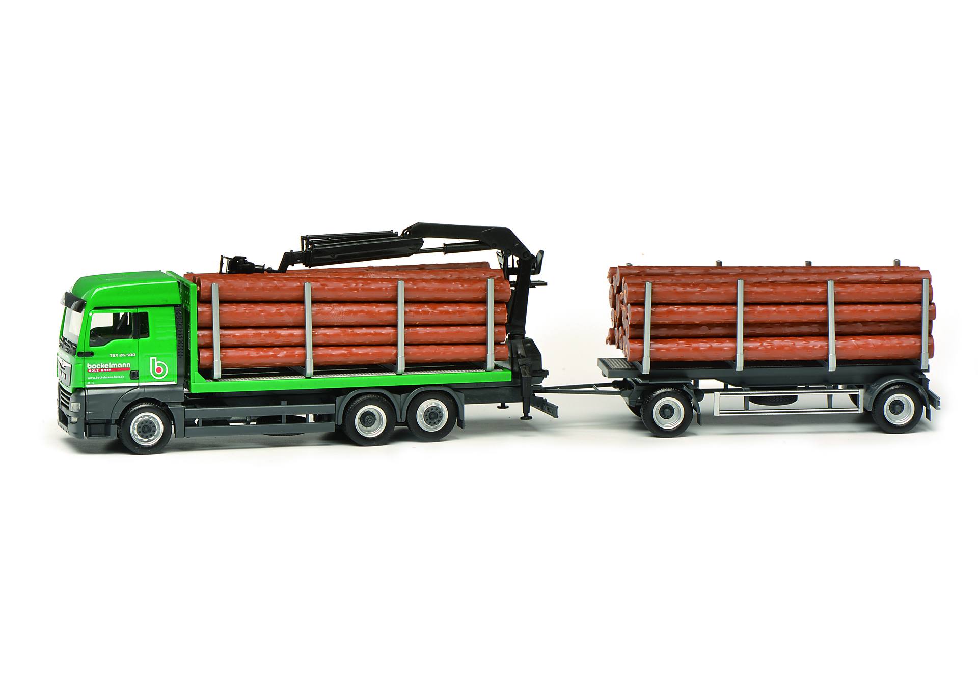 MAN TGX XLX short timber transporter trailer "Bockelmann"