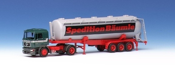 MAN F2000 Silo saddle train 2A/3A chassis red long -distance traffic