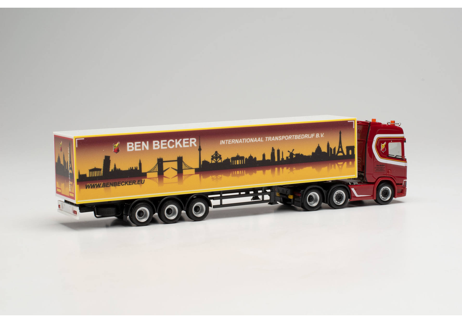 Scania CR 20 high roof 6×2 box semitrailer "Ben Becker"
