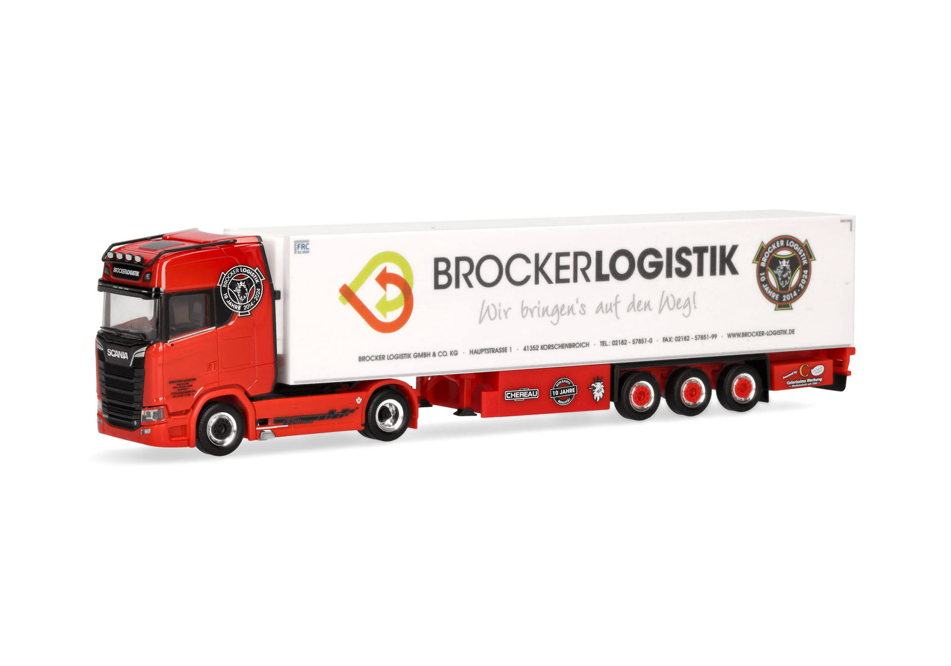 Scania CS 20 HD refrigerated box semitrailer "Brocker Logistik"