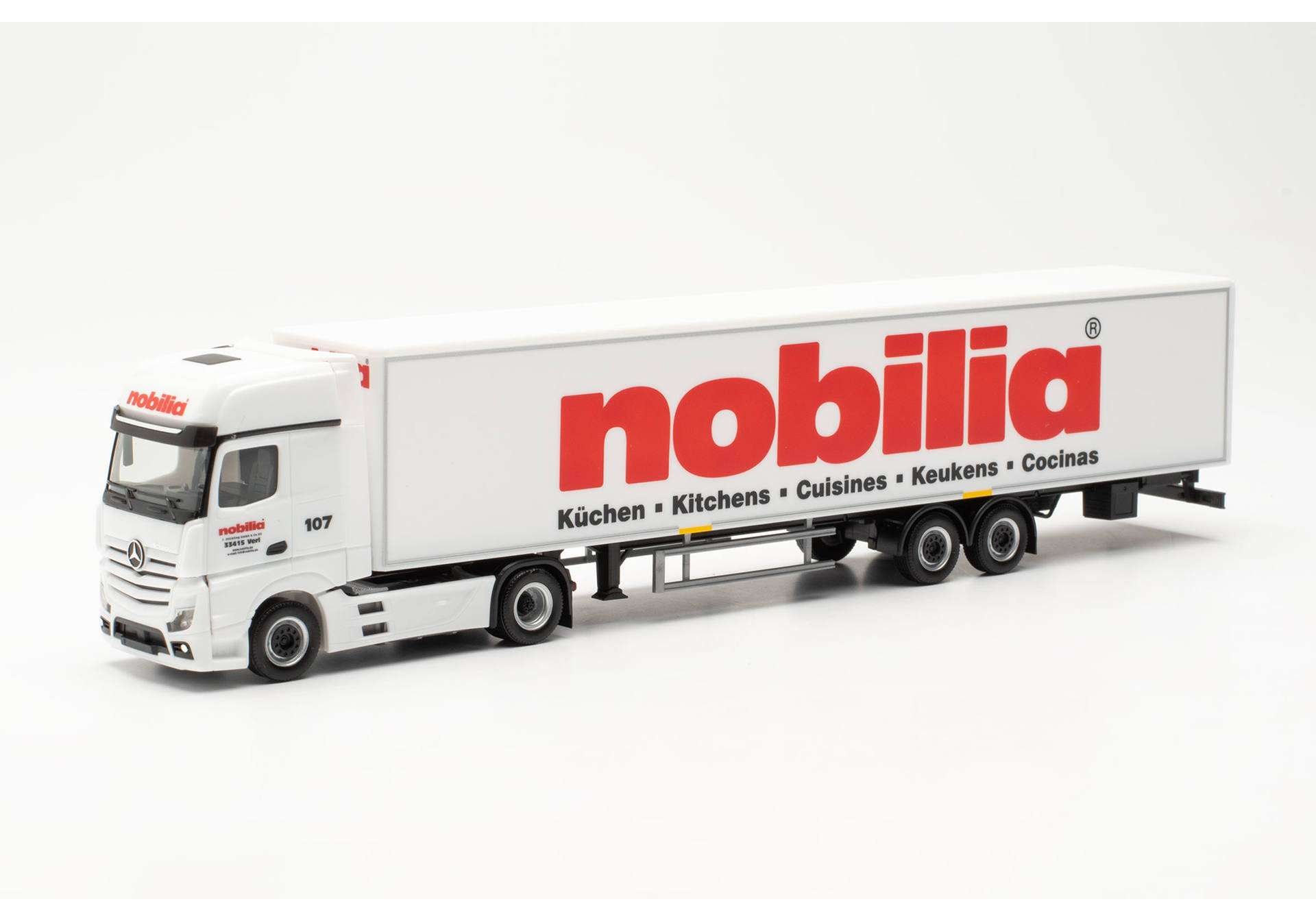 Mercedes-Benz Actros L 18 Gigaspace box semitrailer "nobilia"