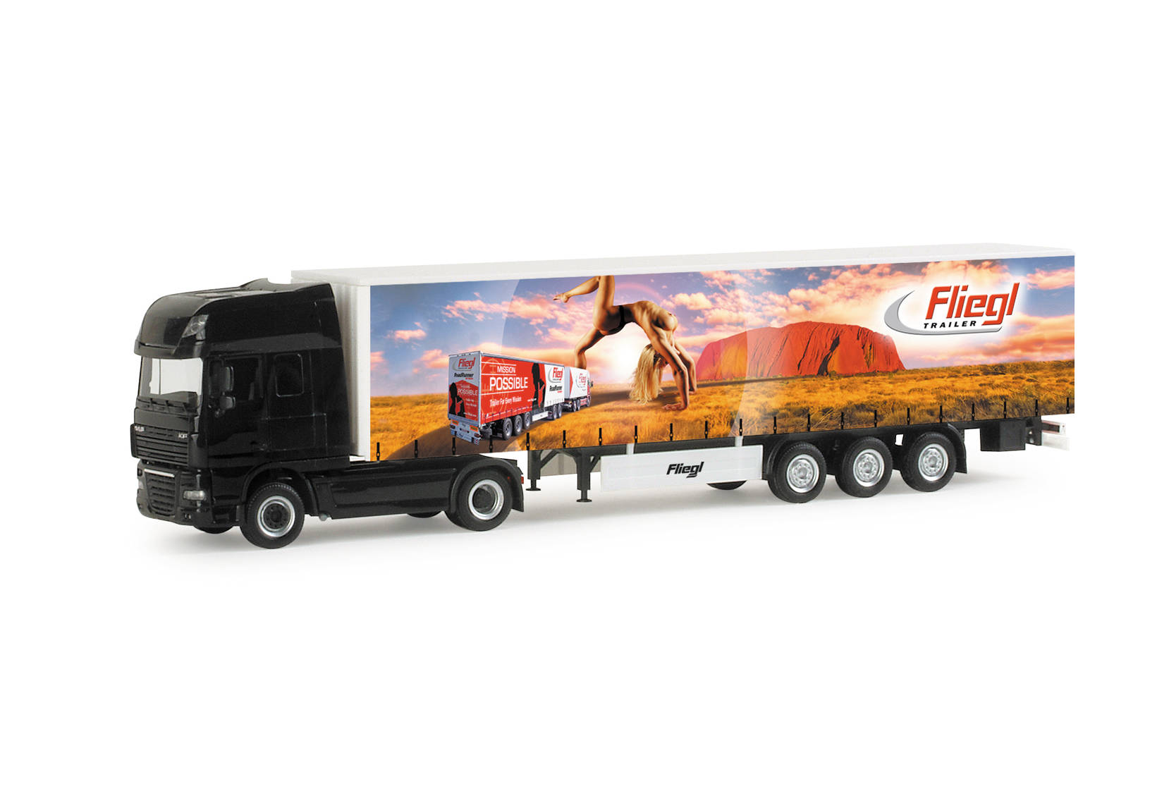 DAF XF 105 SSC curtain canvas semitrailer "Fliegl"