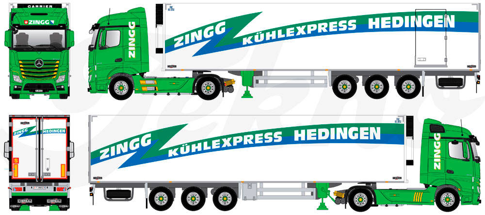Mercedes-Benz Actros Streamspace refrigerates semitrailer "Zingg"