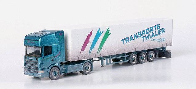 Scania 164 TL Gardinenplanen-Sattelzug "Thialer" (Italien)