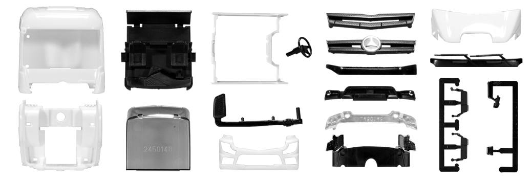 Mercedes-Benz Actros Streamspace 2.3 driver's cabin with side skirting (incl. rear-view mirror) grill comes separatelyContent: 2 pcs.