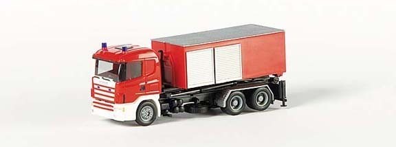 Scania 124 HL Wechseladerkrahr-vehicle with exchange containers