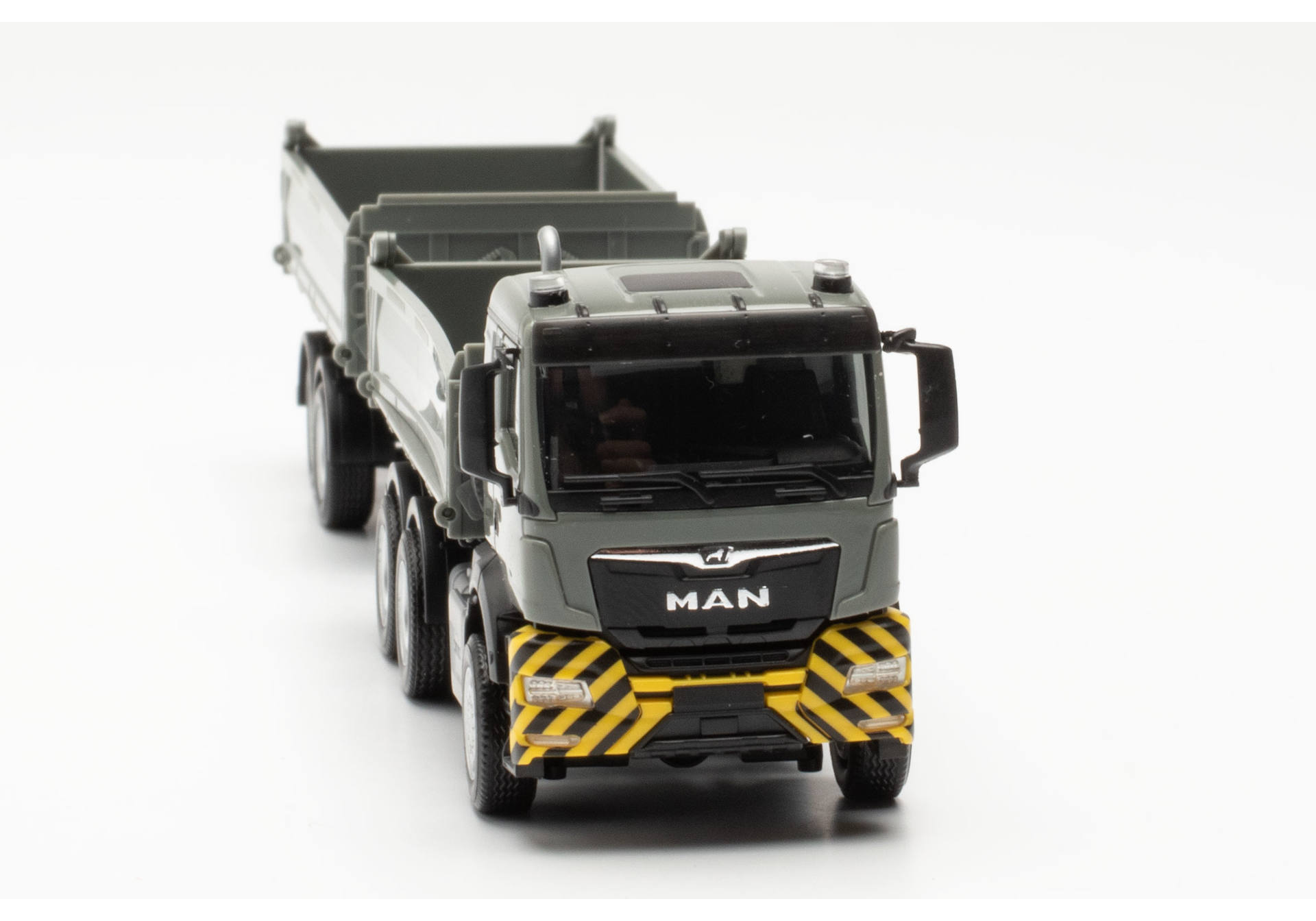 MAN TGS NN dump trailer truck, grey/yellow