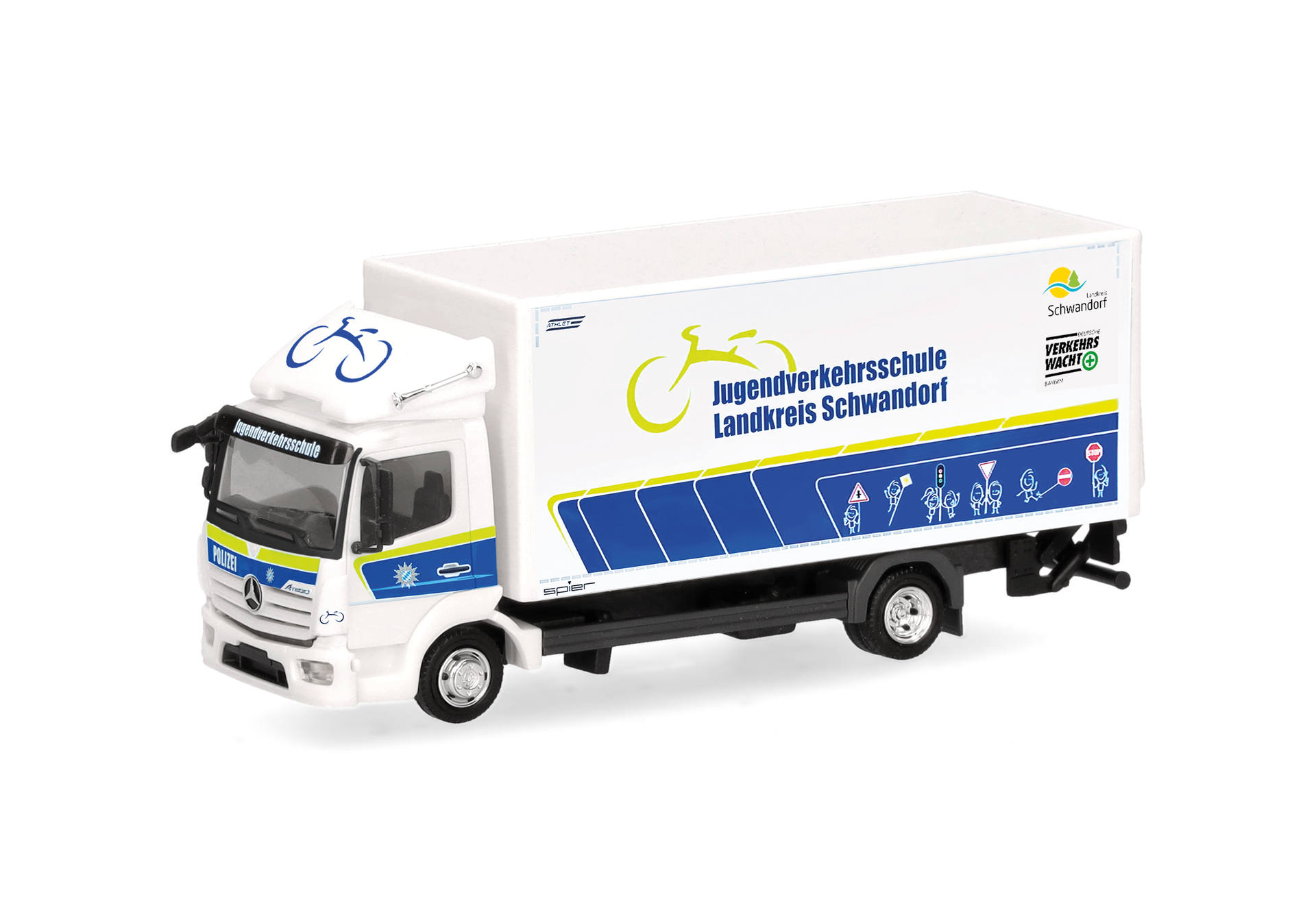 Mercedes-Benz Atego '13 Koffer-LKW mit Ladebordwand "Jugendverkehrsschule Landkreis Schwandorf"