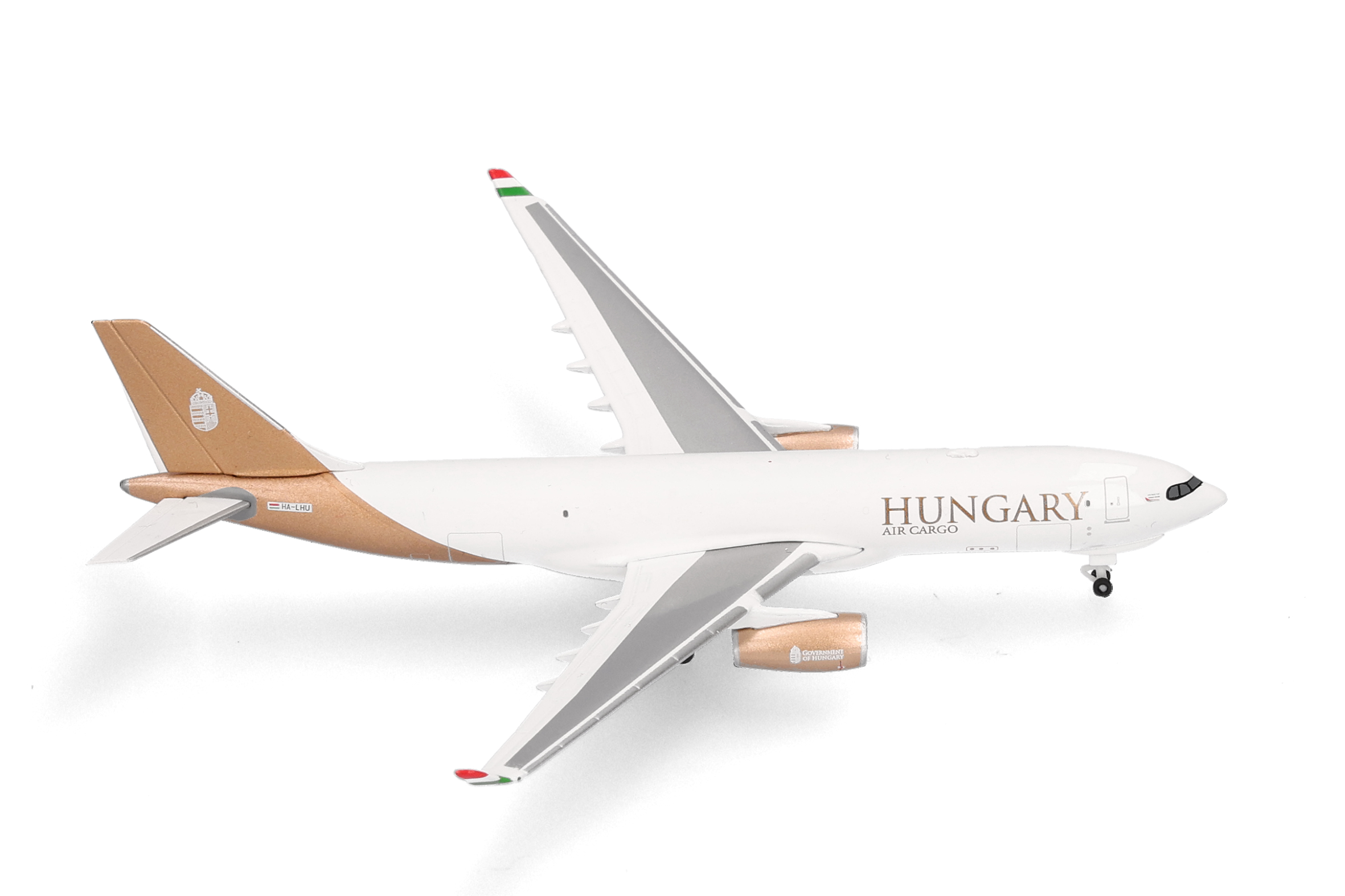 airplane, cargo plane, commercial jet,  Hungary, livery, white, gold, engine, wing