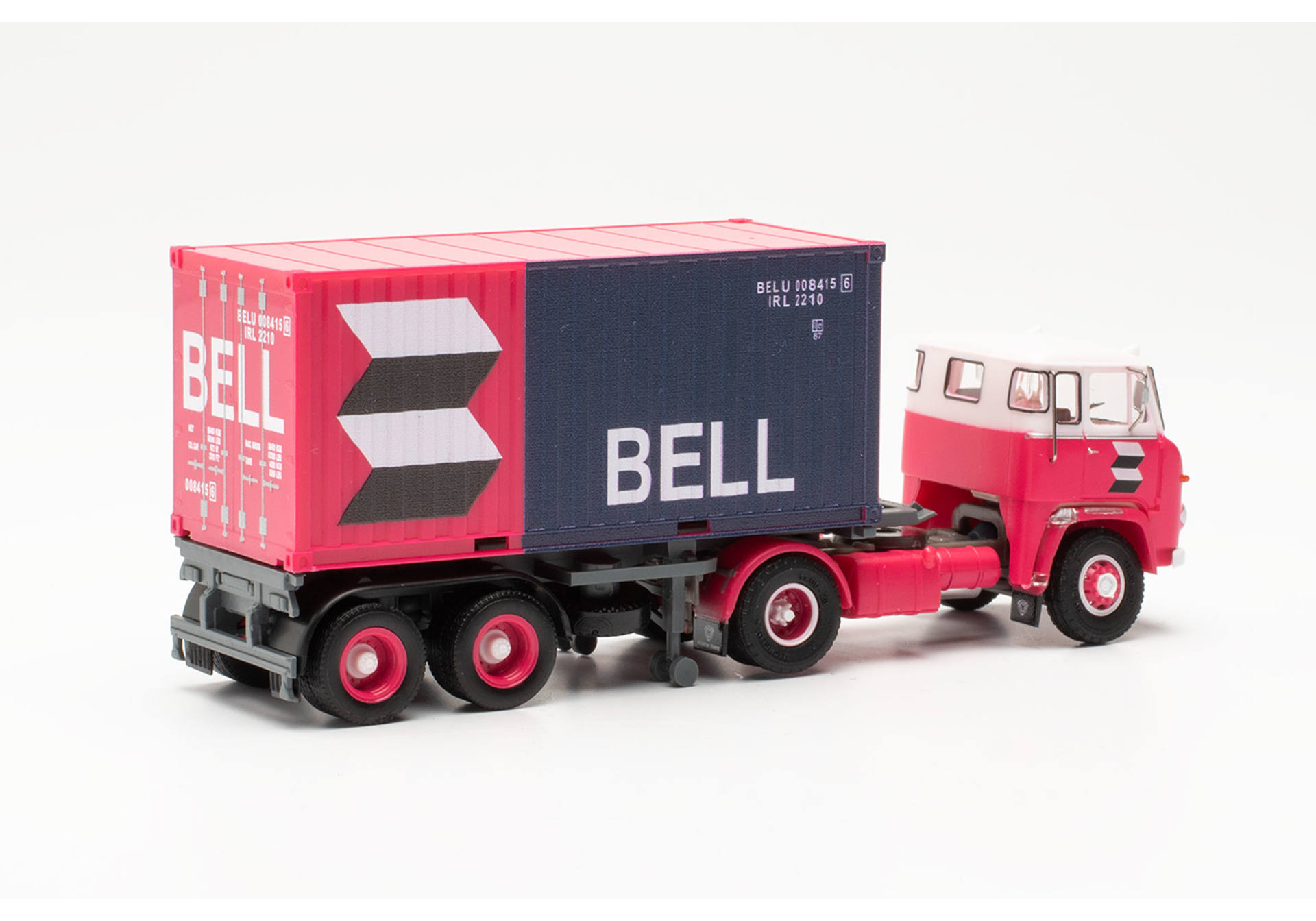 Scania LB 76 container semitrailer truck "van der Linden/Bell" (Netherlands/Lisse)