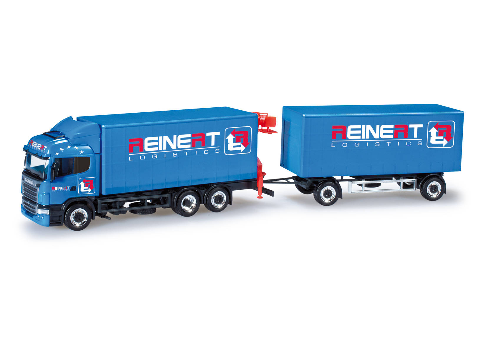 Scania R ´09 HL Gardinenplanen-Hängerzug mit Ladekran "Reinert Logistics"