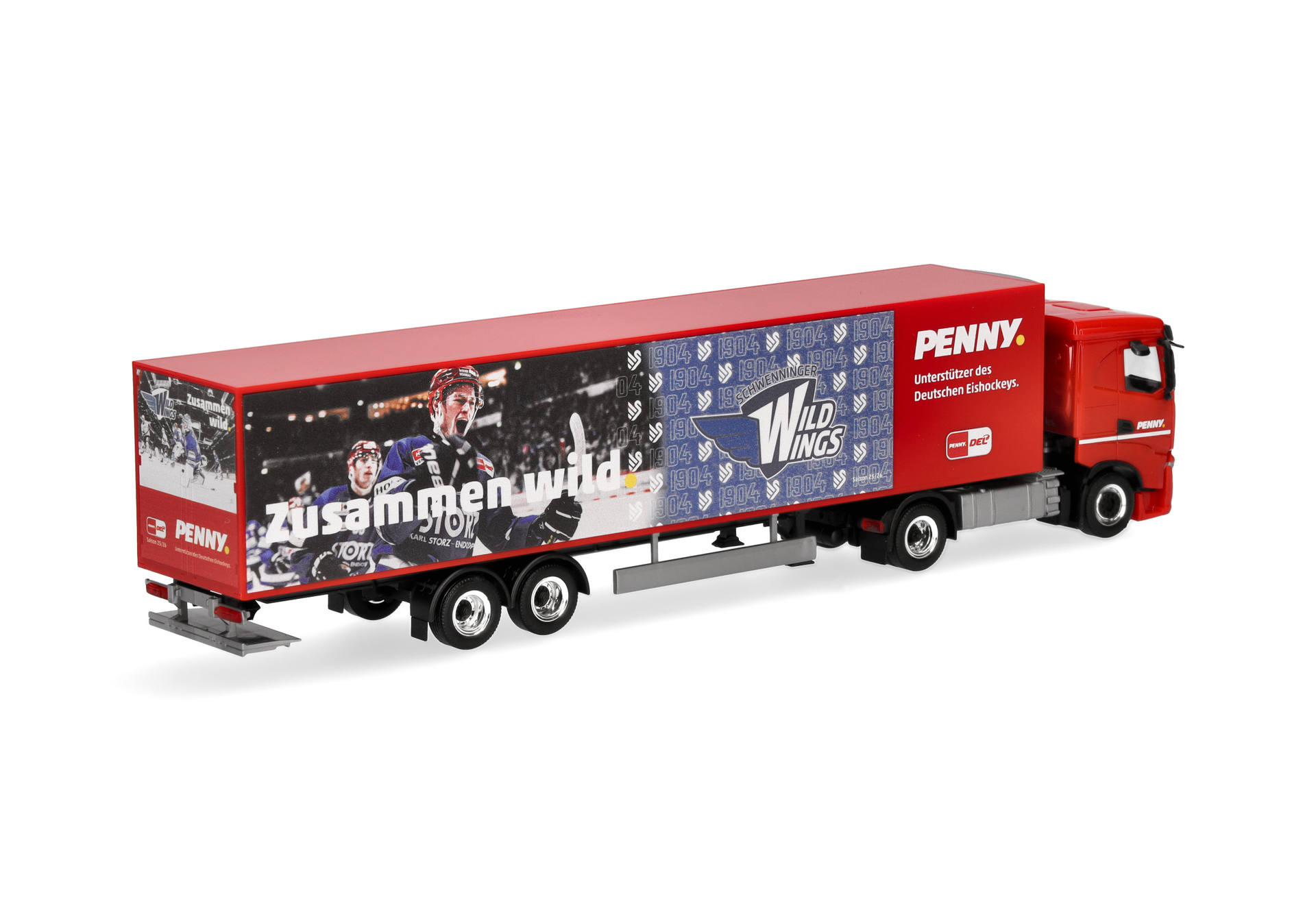 truck, trailer, red, graphic, model