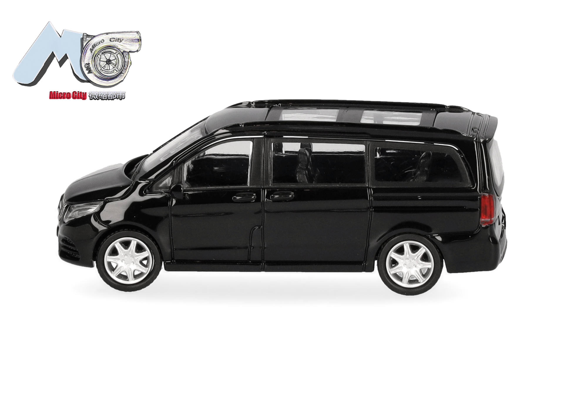 Spielzeug-van, schwarz, Minivan, Modellauto, Schiebedach