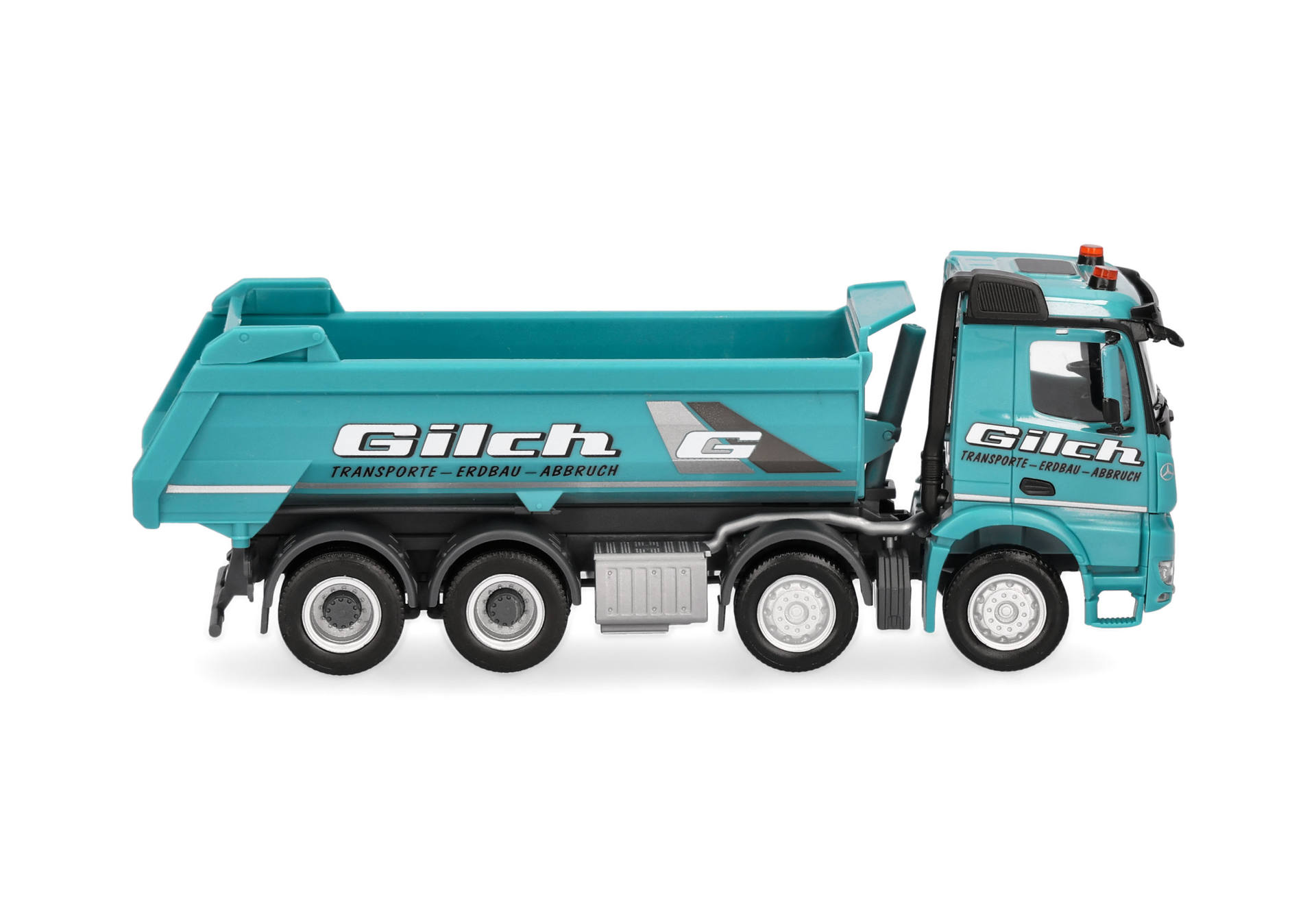 dump truck, toy, turquoise, six wheels, truck cab