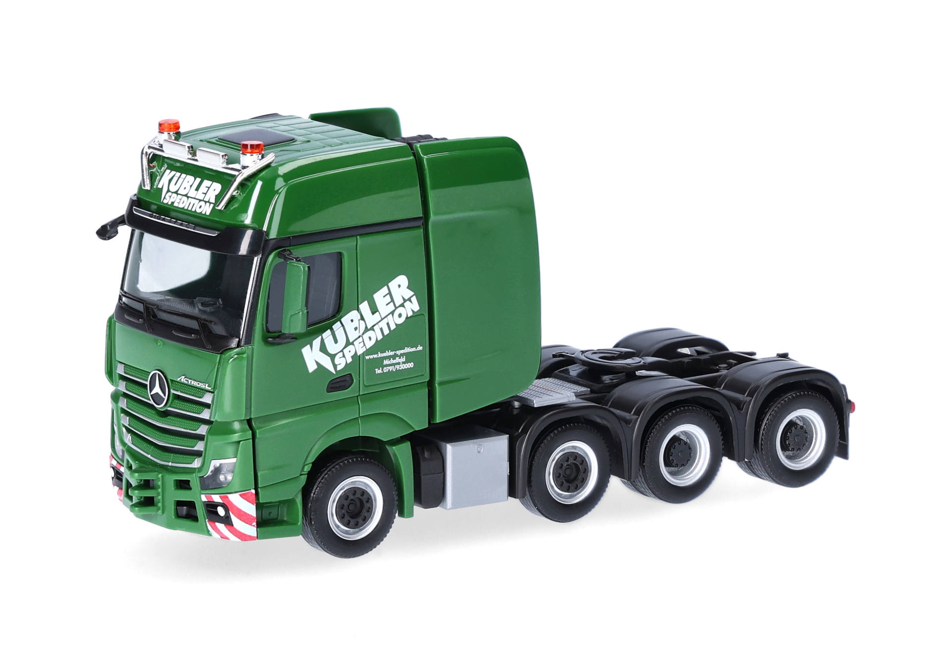 truck, semi-trailer, green truck, cab-over, model truck
