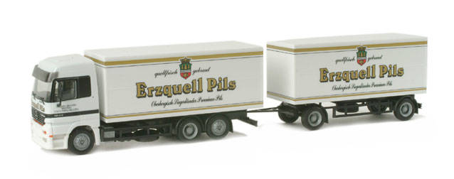Mercedes-Benz Actros LH box trailer "Erzquell-Pils"