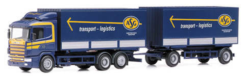 Scania 124 HL Exchange case trailer train 3A/2A