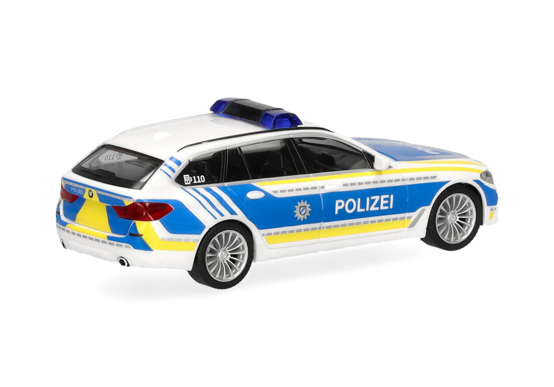 police car, model car, diecast, blue white yellow, polizei