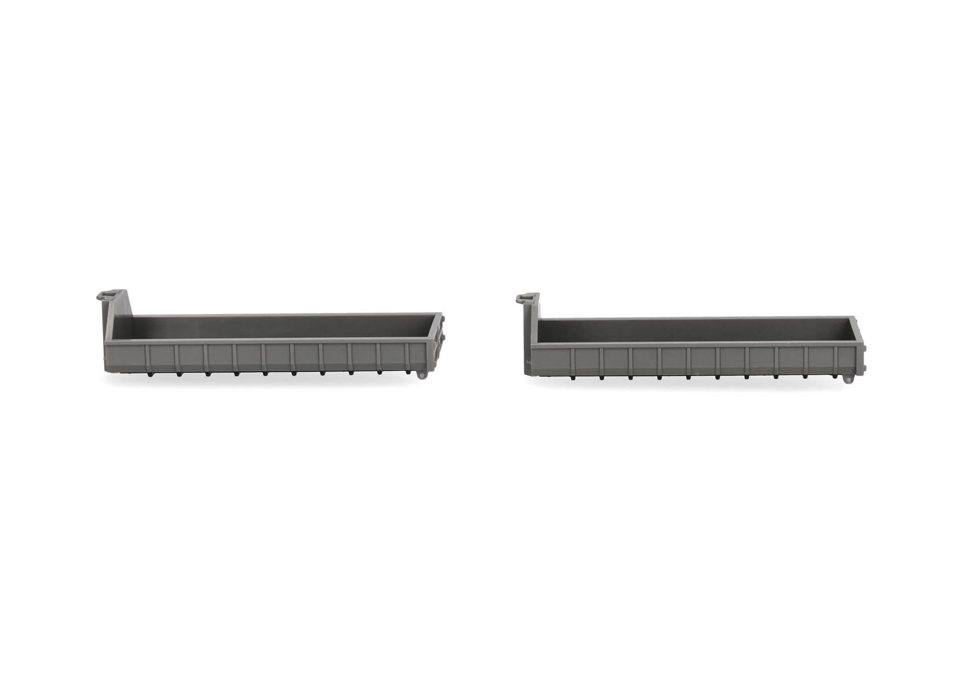 rail planter, planter tray, garden trough, grey plastic, two piece