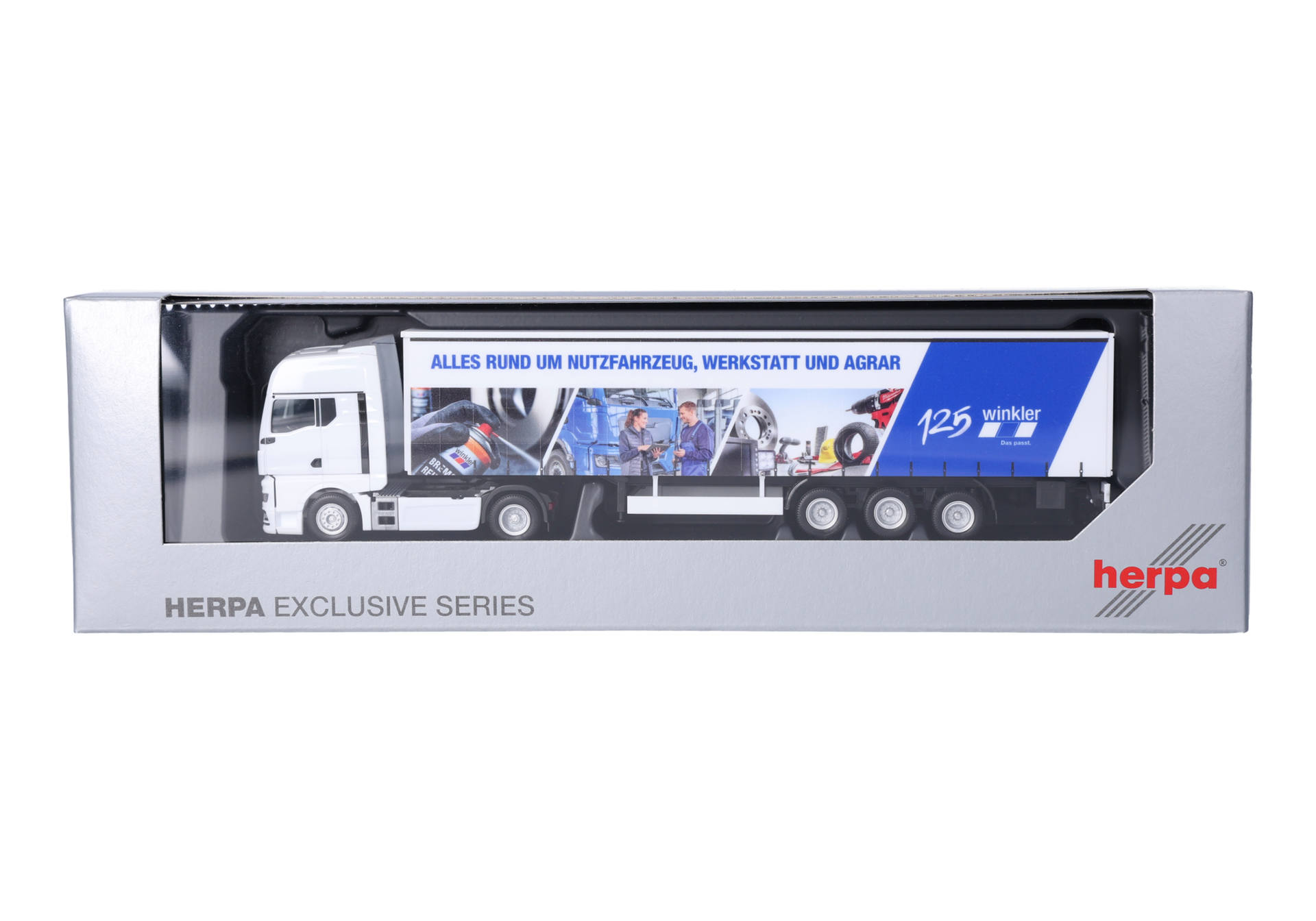MAN TGX GX curtain canvas semitrailer truck "125 Jahre Winkler Logistik"