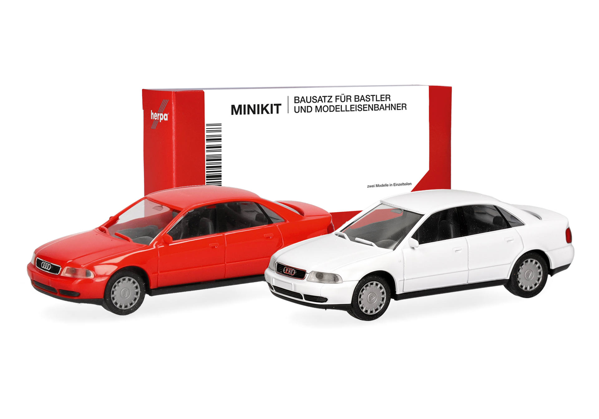 Modellauto, Fahrzeugset, Diecast, rotes Auto, weißes Auto