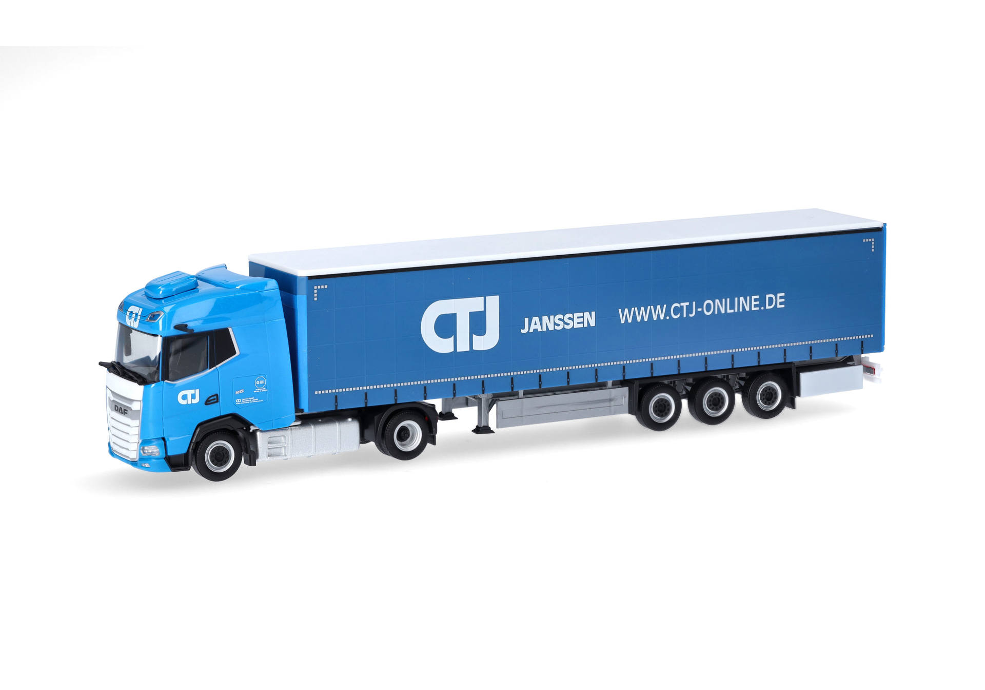 DAF XG curtain canvas semitrailer "CTJ Janssen"