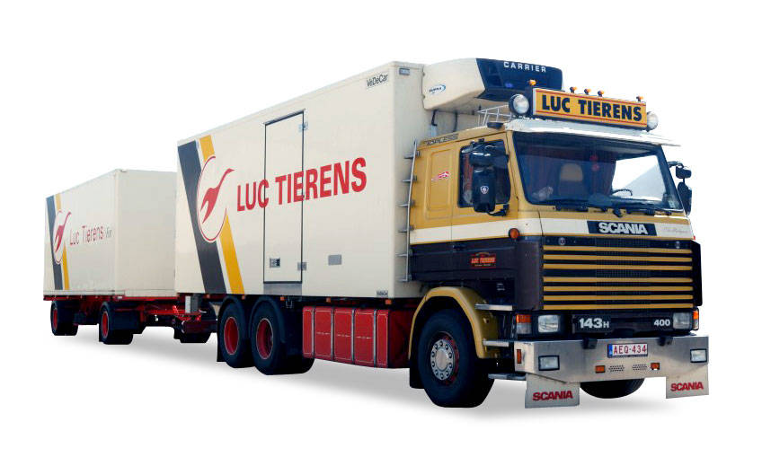 Scania 143 refrigerated trailer "Luc Tierens"