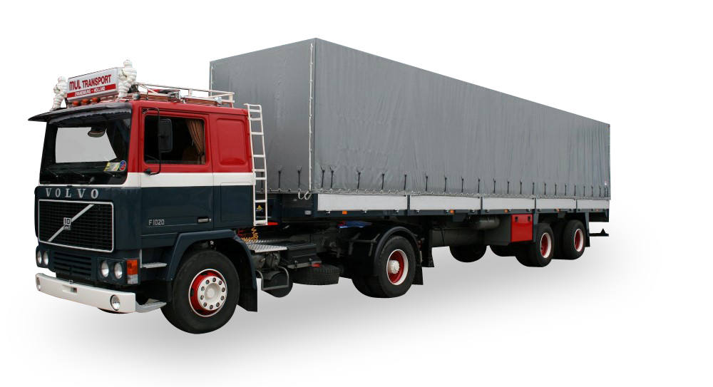 Volvo F 10 4x2 canvas semitrailer "Mul Transport"