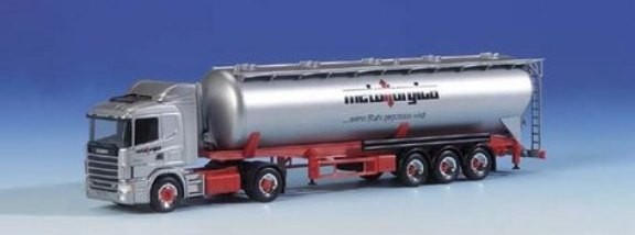 Scania 124 HL Kippsilo saddle train 2a/3a