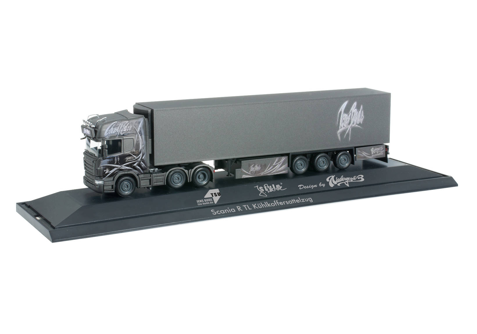 Scania R TL refrigerated box trailer "Jens Bode / Ghost Rider"