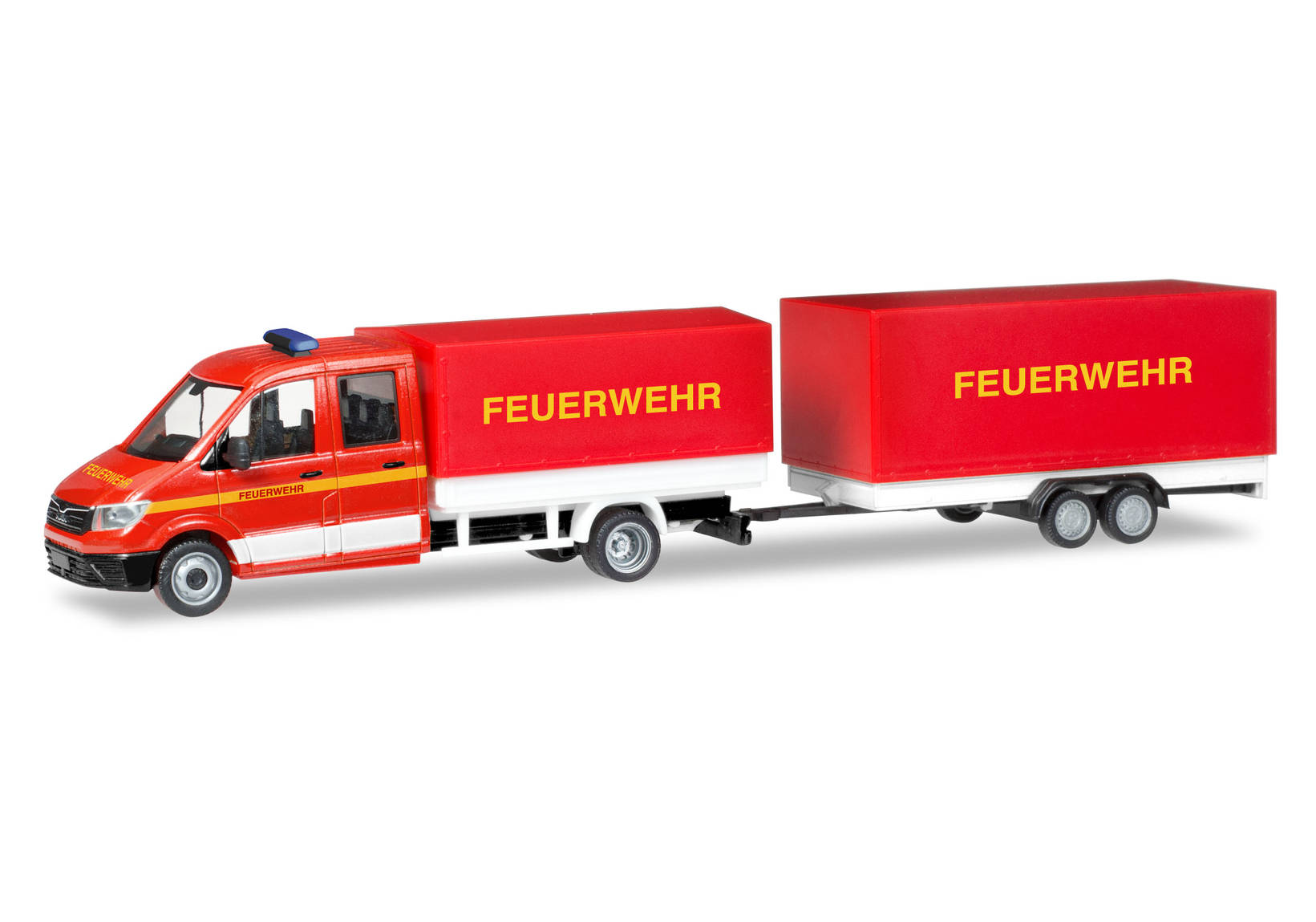 MAN TGE double cabin with platform and canvas and canvastrailer "Fire Department"