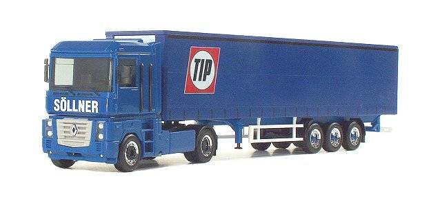 Renault Magnum canvas curtain semitrailer "Soellner TIP"