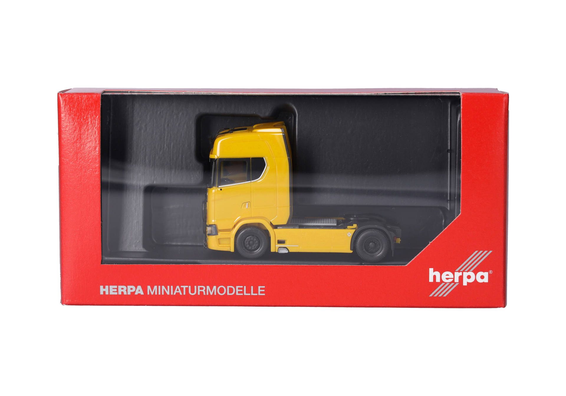 Scania CS 20 HD rigid tractor with light bar and bull bumper, 2axles, broom yellow