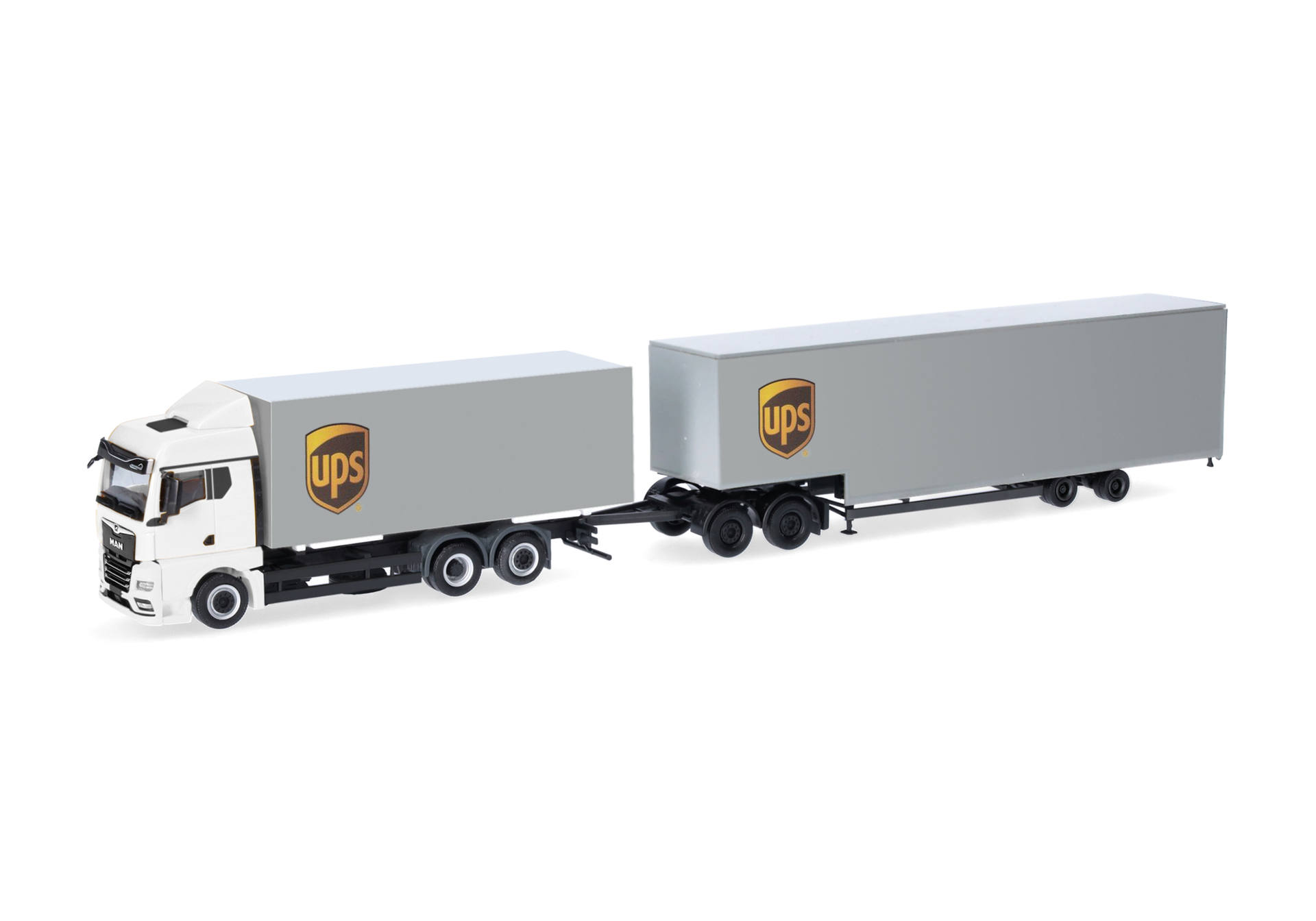 MAN TGX GM interchangeable box truck with jumbo box trailer "UPS"