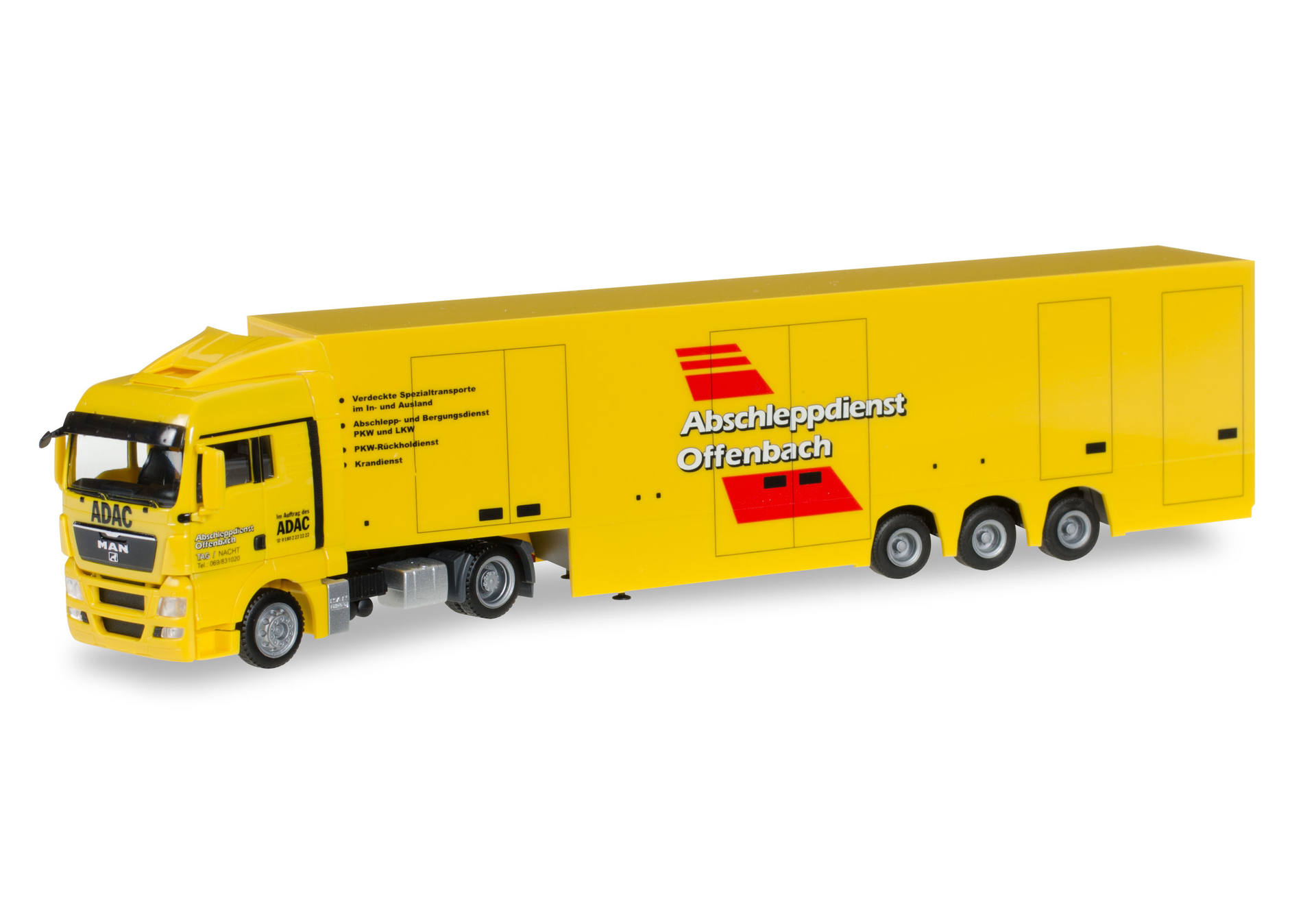 MAN TGX XLX box semitrailer "Abschleppdienst ADAC"