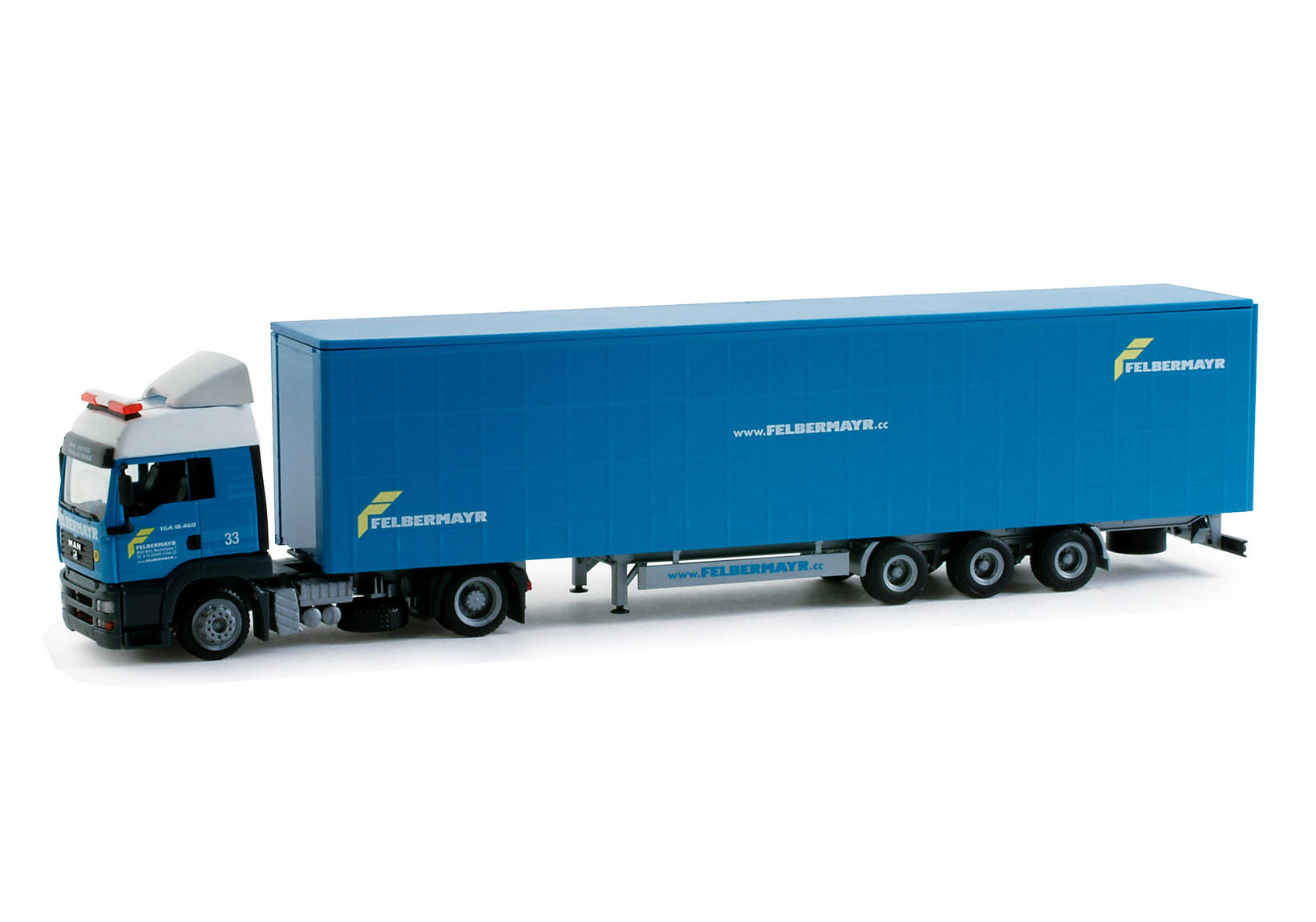 Herpa Man Tga Lx Lowliner Semitrailer Felbermayr