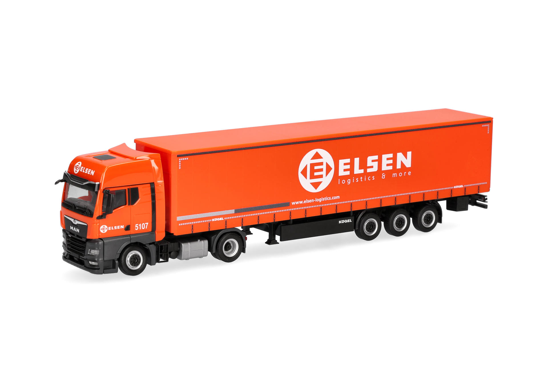 truck, tractor-trailer, orange, logistics, trailer