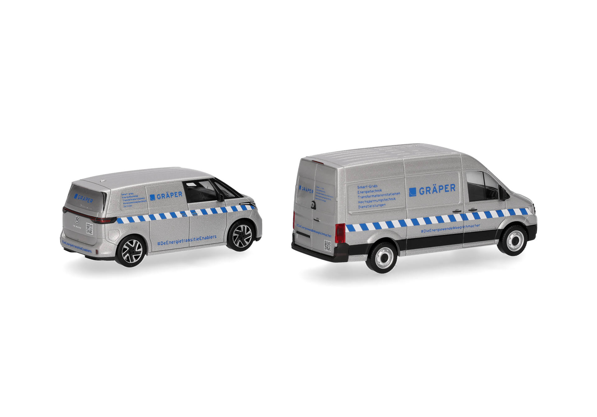 Set of 2: Volkswagen (VW) Crafter box high roof and VW ID.Buzz Cargo "Gräper"