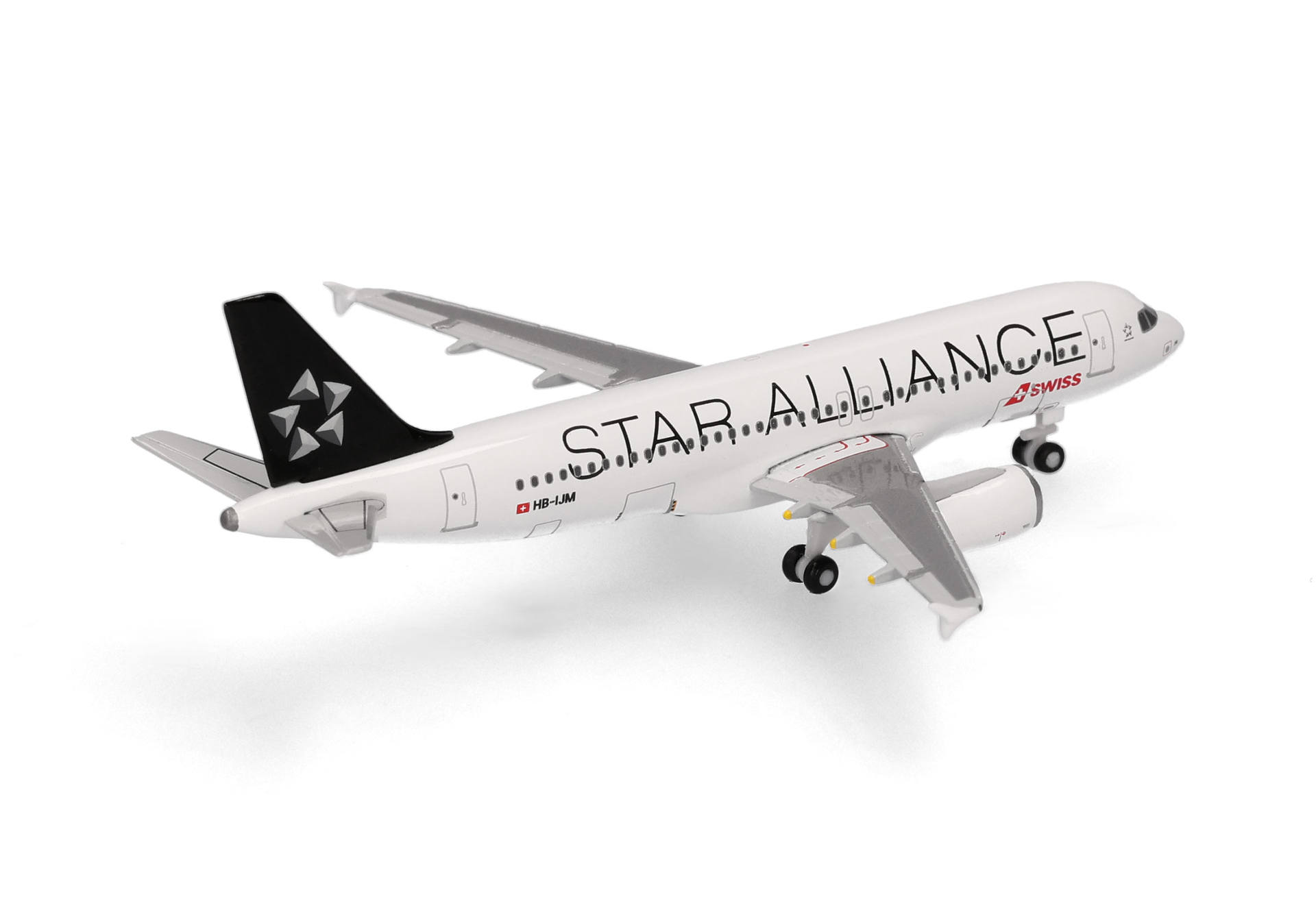 airplane, model, jet, Swiss flag, Star Alliance