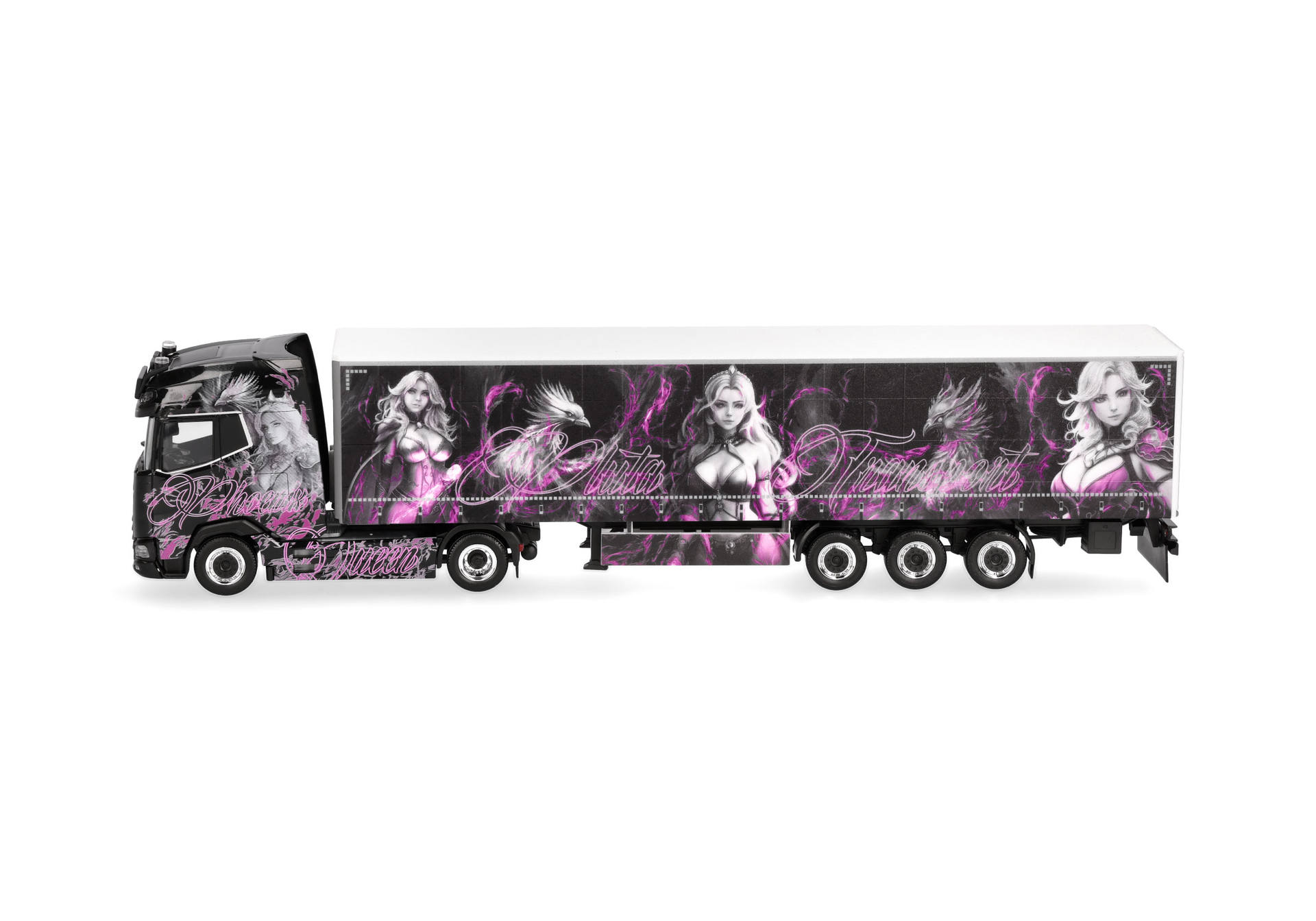 DAF XG+ curtain canvas semitrailer truck "Pluta/Phoenix Queen" (Poland/Gnuszyn)
