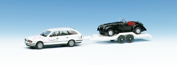 BMW 5 Series with trailer
