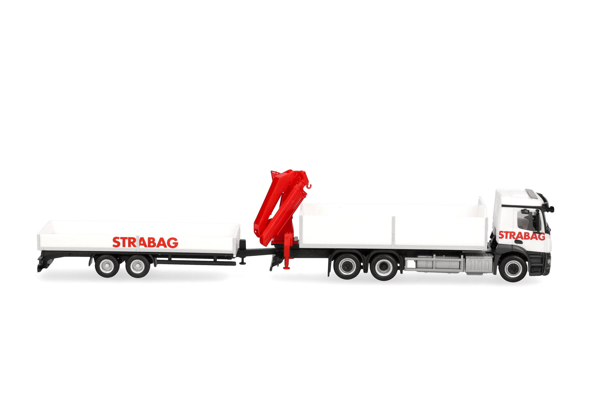 Anhänger, Lastwagen, Flatbed, Kippanhänger, Rotes Kran