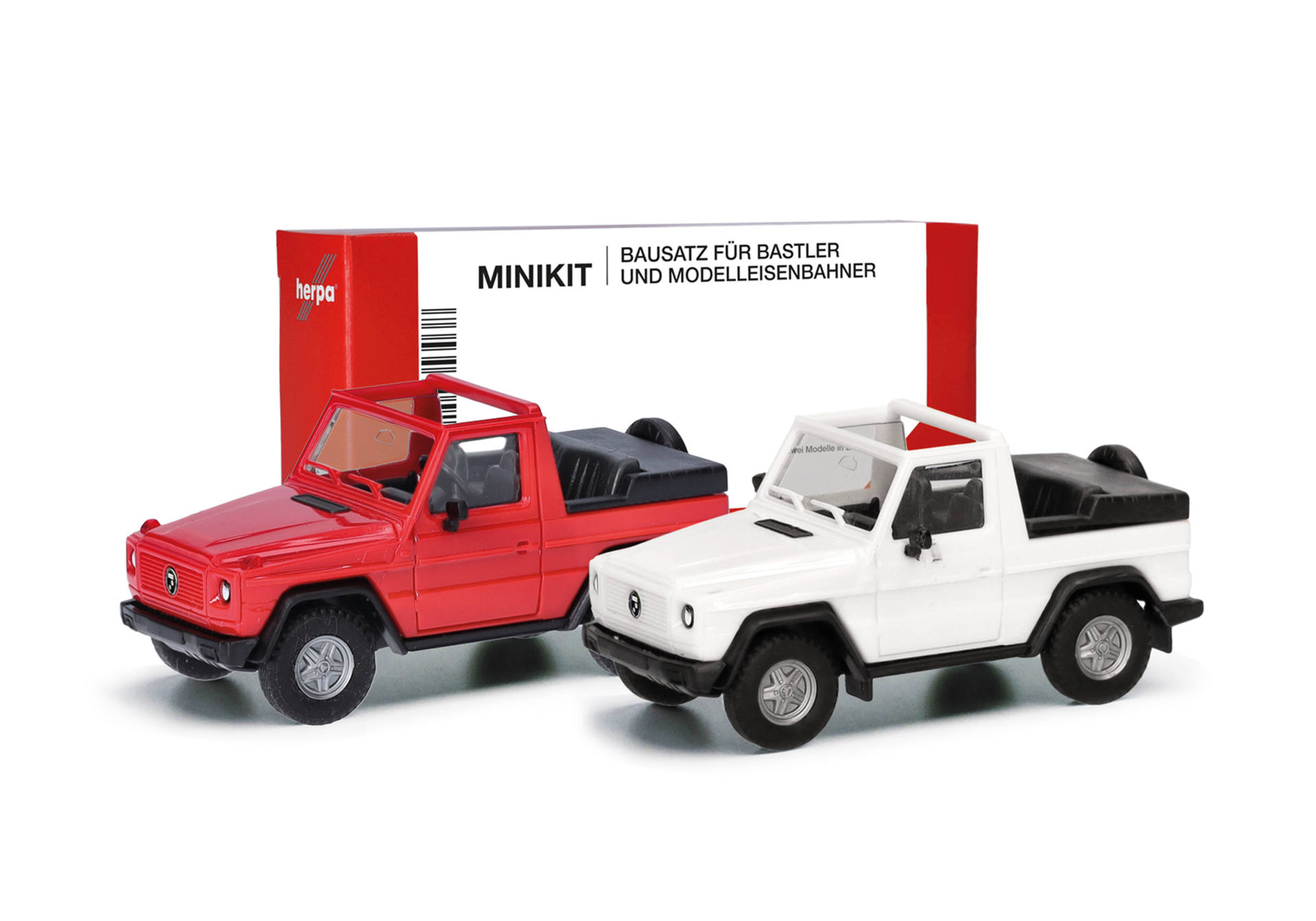 Herpa MiniKit: Puch G class (W460) cabrio, white/red