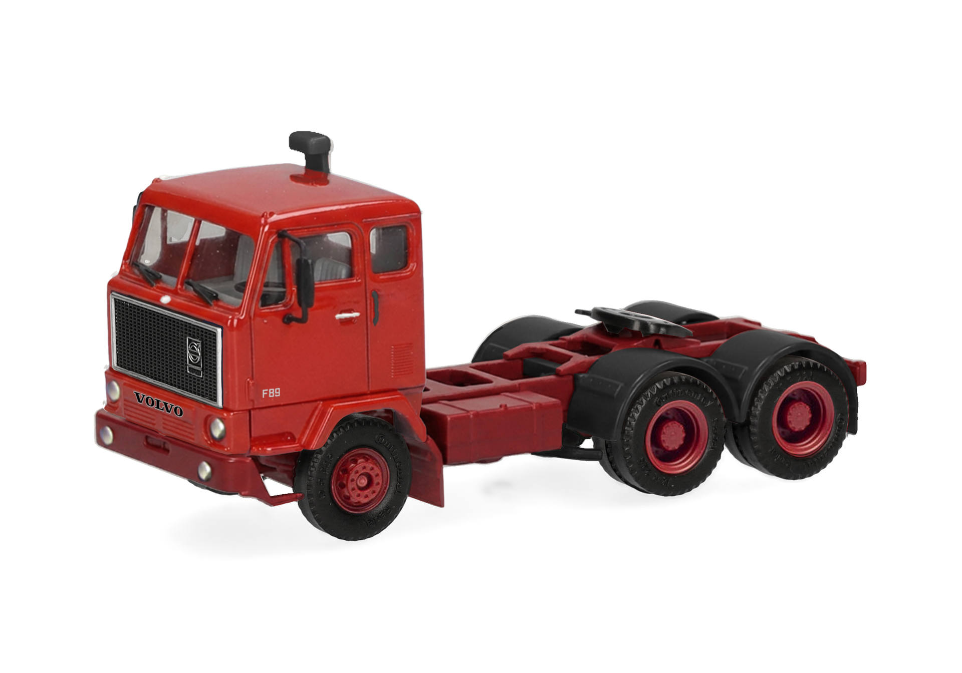 Lkw, Sattelzugmaschine, rot, Modell-LKW, sechs Räder