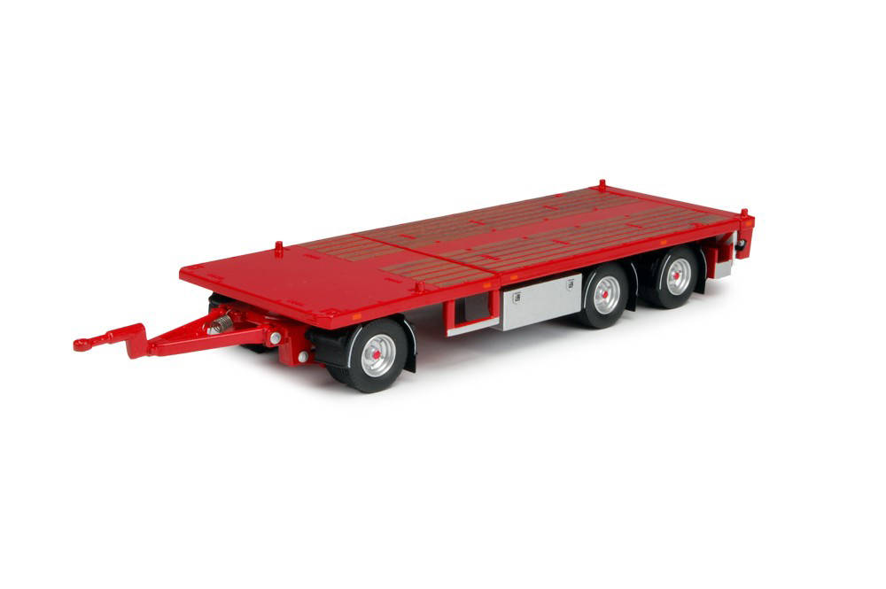 flat bed trailer, red