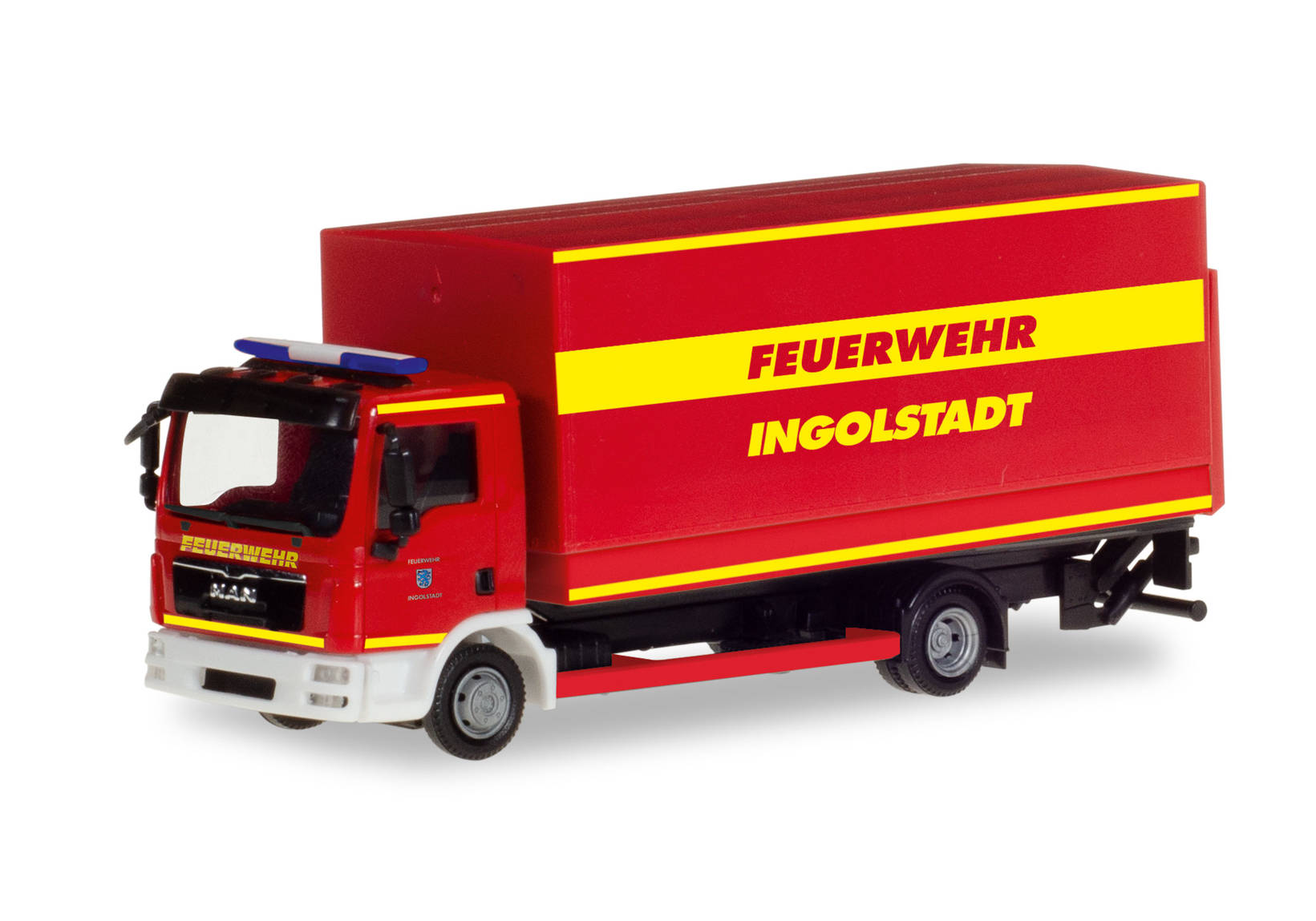 MAN TGL canvas truck with liftgate "Ingolstadt fire department"