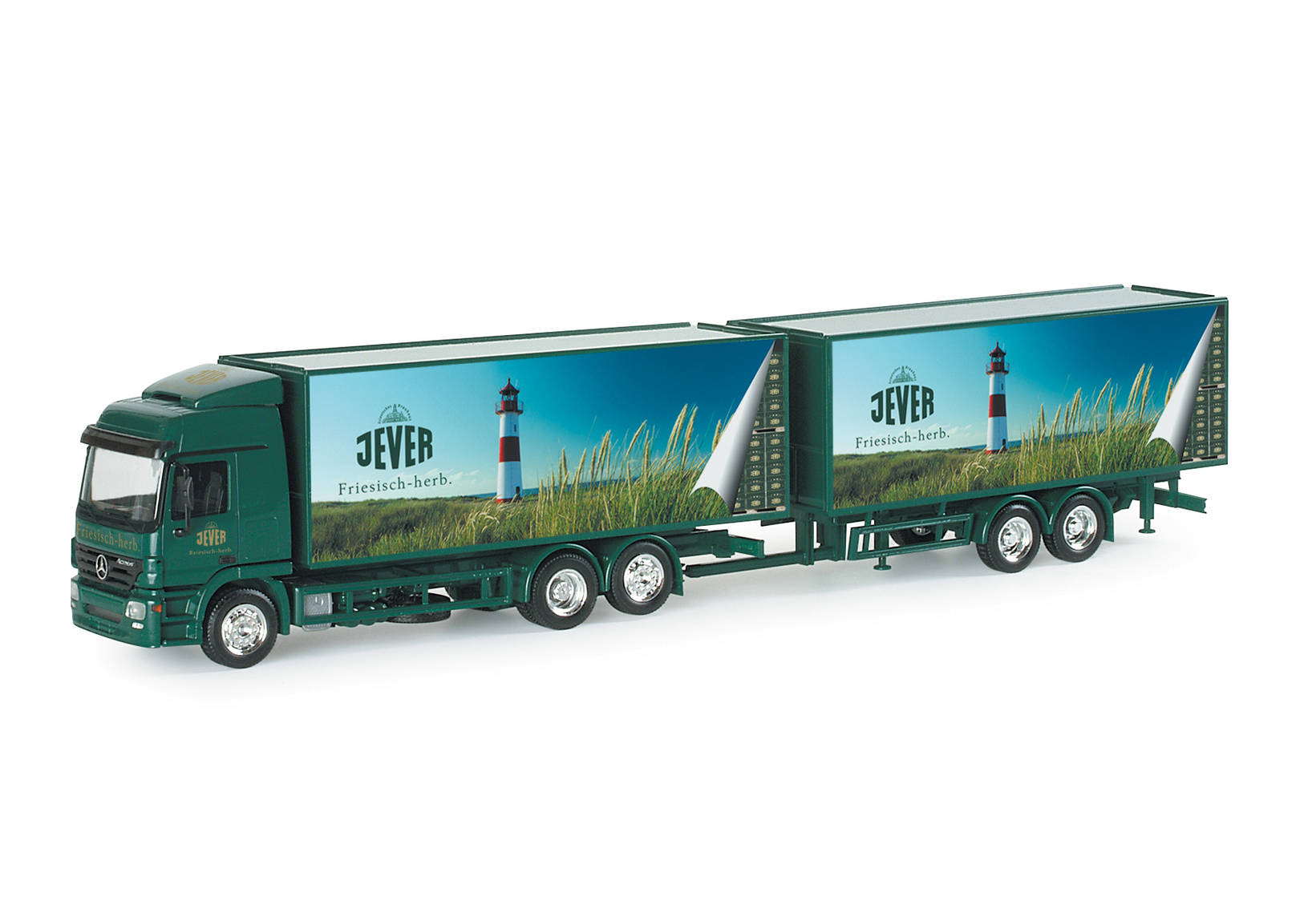 Mercedes-Benz Actros LH beverage box trailer "Jever"