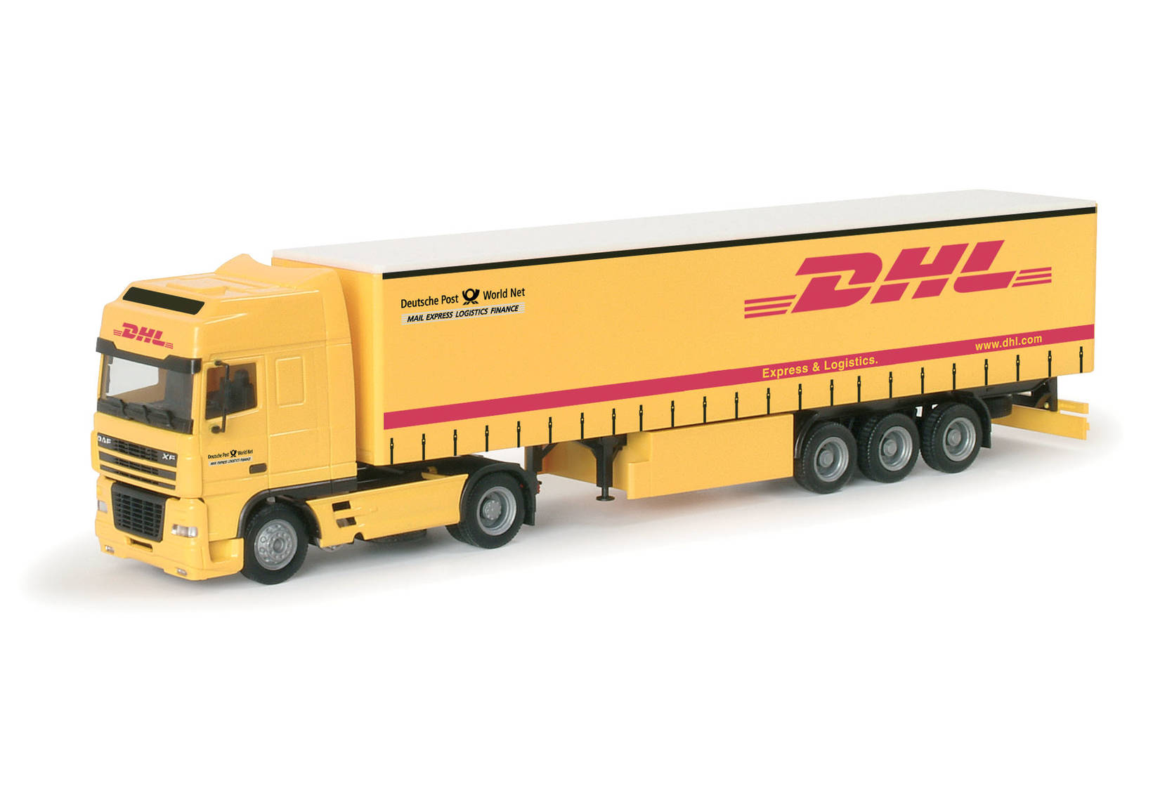 DAF XF SSC curtain canvas semitrailer "DHL"