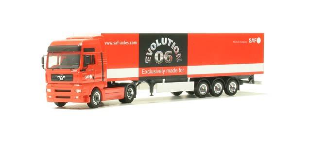 MAN TGA XXL box semitrailer "SAF"